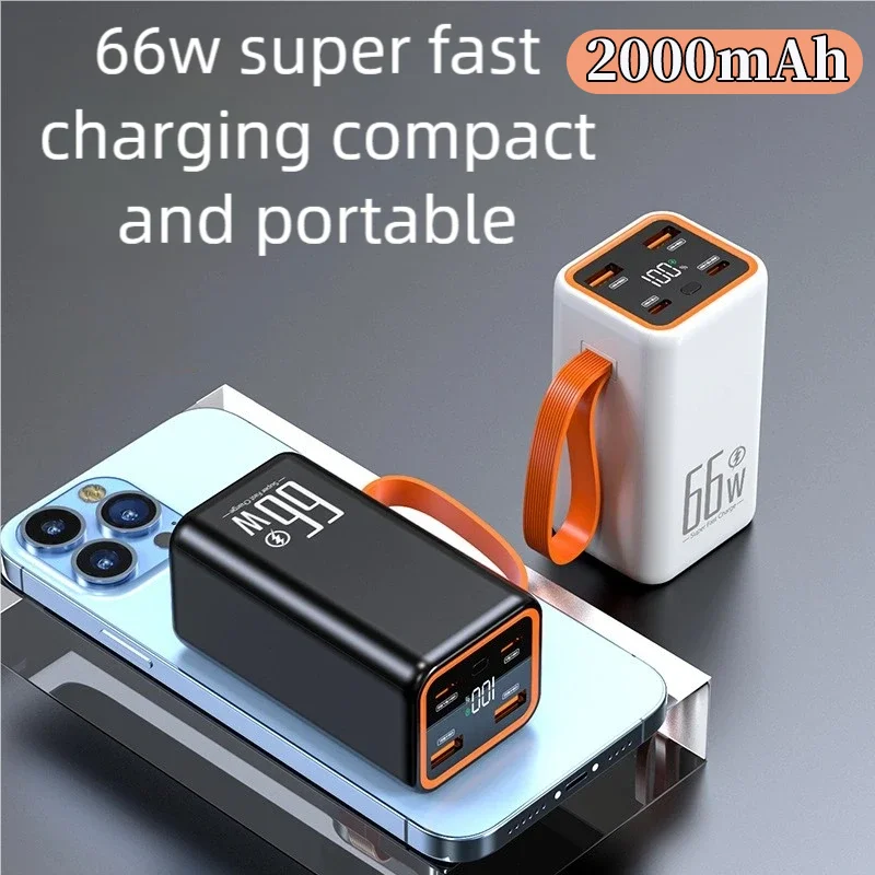 

20000mAh Mini Power Bank Two-Way 66W Fast Charging Powerbank Portable External Battery Charger for IPhone Xiaomi Huawei Samsung