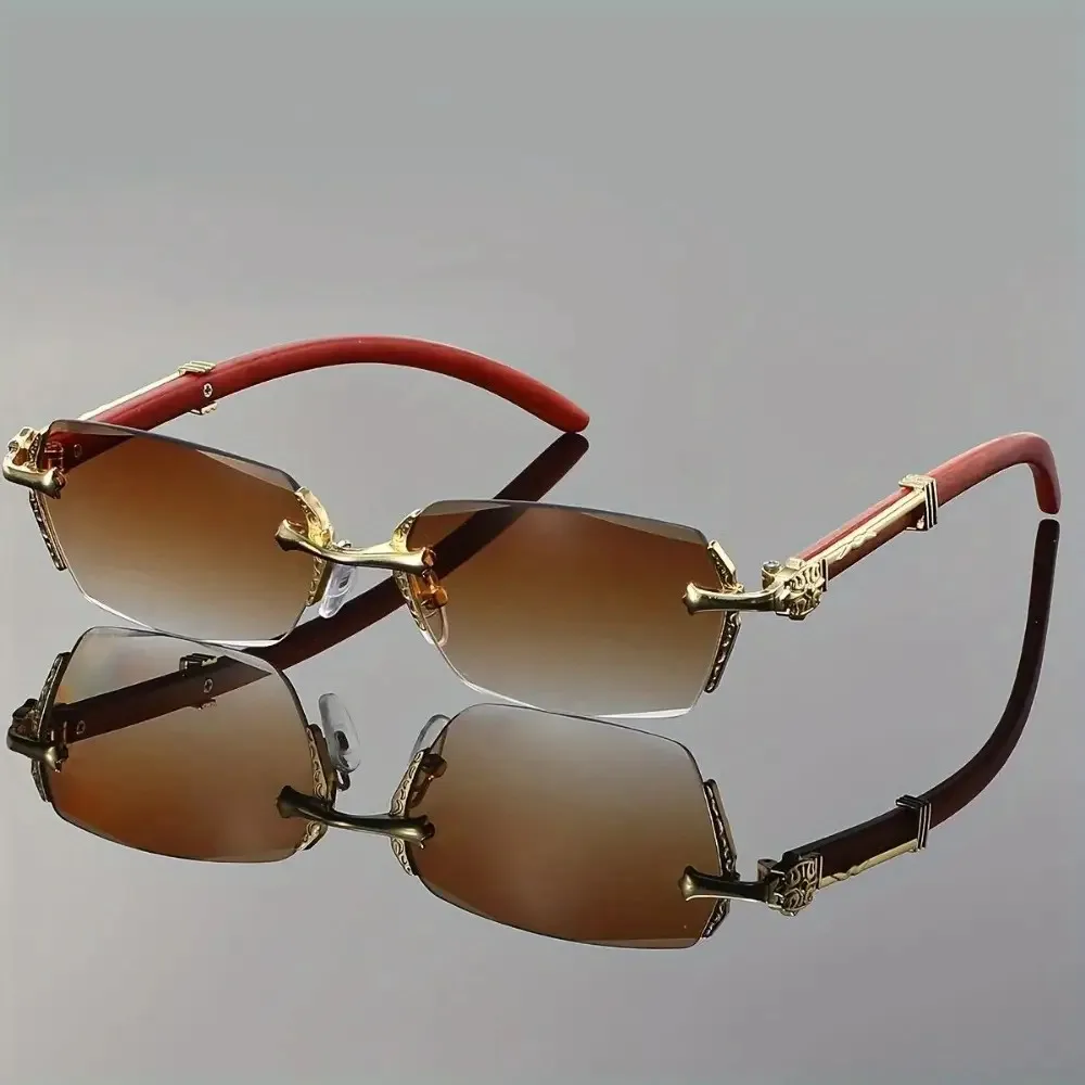 قطعة واحدة من النظارات الشمسية بدون إطار، مناسبة لكل من الرجال والنساء، متوفرة بألوان متعددة، ومثالية للارتداء اليومي #1