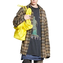 NIGO Men's Spring And Autumn Checkered Lapel Aged Cotton Loose Long Sleeve Shirt Ngvp #nigo9286