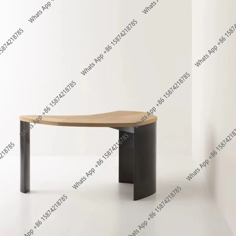 Solid wood ash wood designer model room special-shaped desk small apartment family dining table multi-person negotiation table