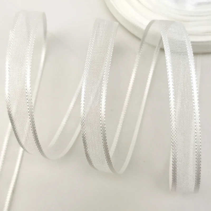 (50 Yards/Rolle) 3/8'' (10 mm) Breitseite Organzabänder Großhandel Geschenkverpackung Dekoration Handgefertigtes DIY-Band – Detail 6