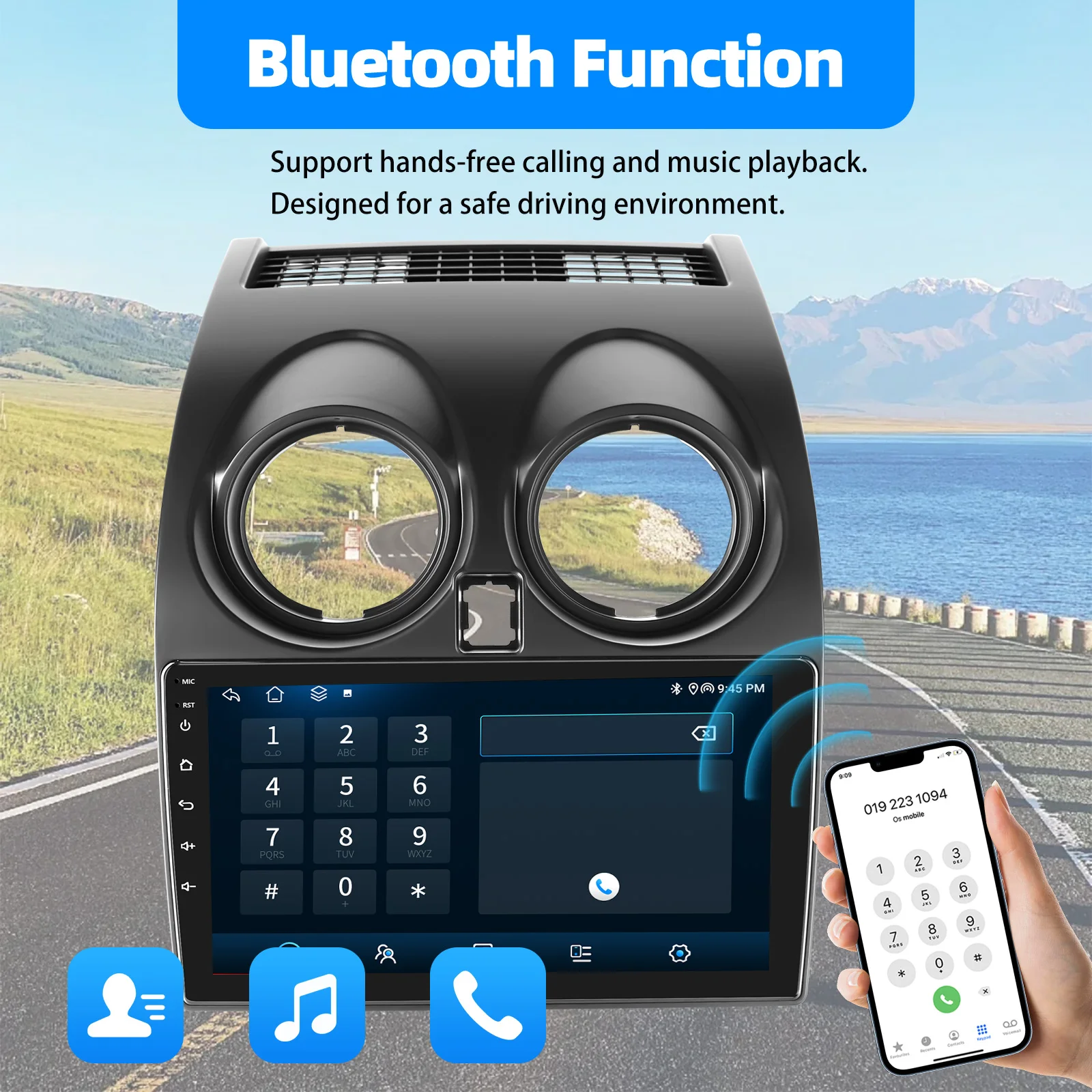 ESSGOO 4G 8-Core Android 14 6 + 128G Carplay Android Auto Für Nissan Qashqai J10 2007-13 2DIN 9 "Autoradio GPS Navi Player FM Wifi – Detail 11