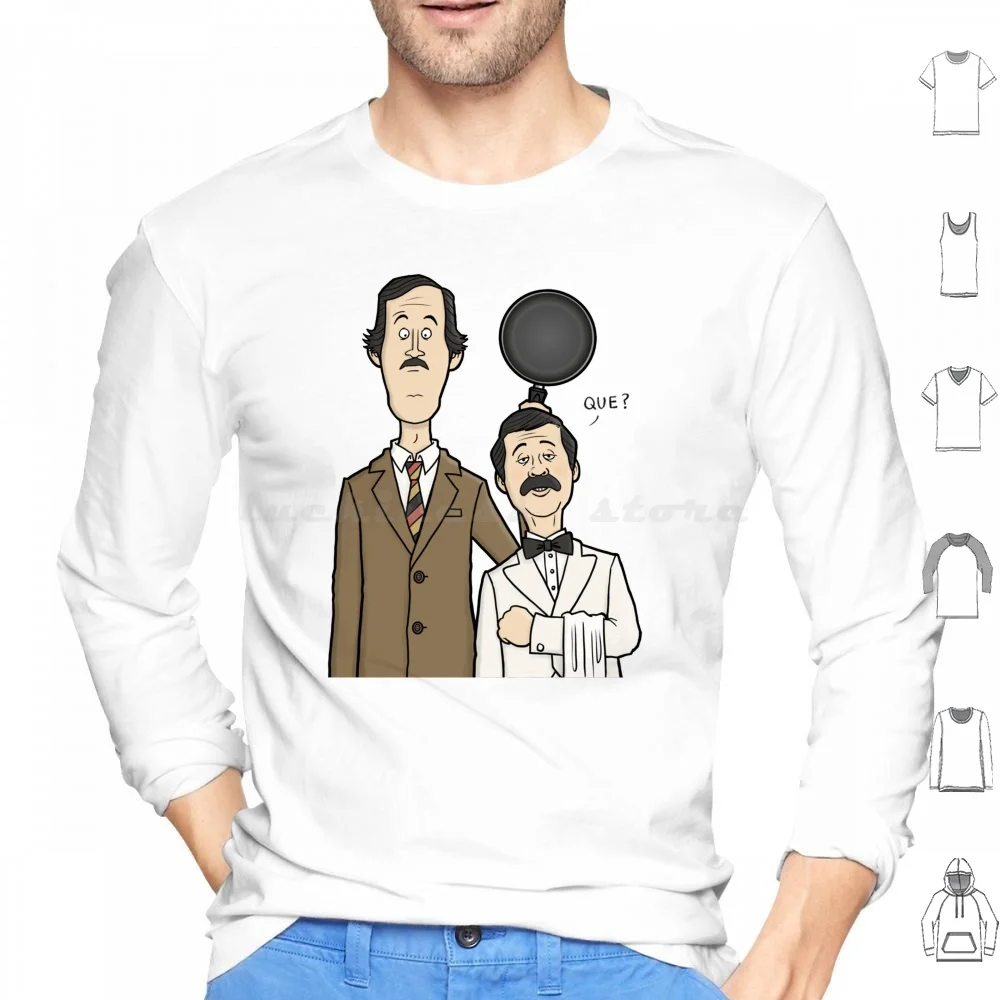 Fawlty Towers-Basil And Manuel Hoodies Long Sleeve Fawlty Towers Basil Fawlty Manuel British Comedy Uk Comedy Monty