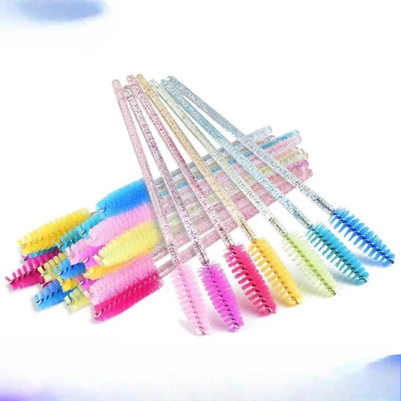 Wholesale 100Pcs  Lash Mascara Wand Brush Disposable Eyelash   Soft Head Crystal Eyebrow Extension  Brush Makeup Tool