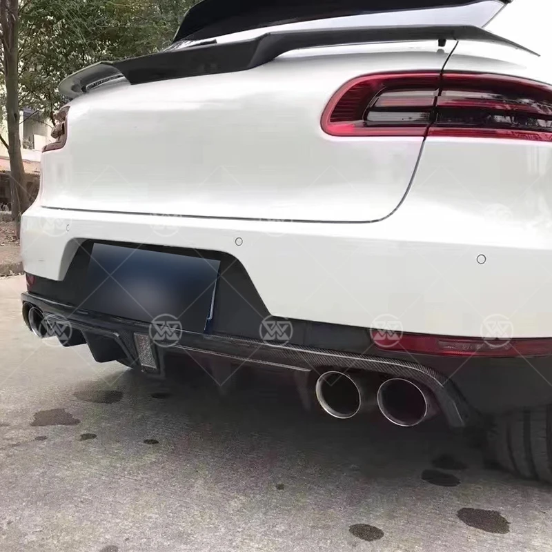 Carbon Fiber Rear Bumper Lip Diffuser Spoiler Splitter For Porsche Macan Rear Lip Apron Guard Body Kit Accessories