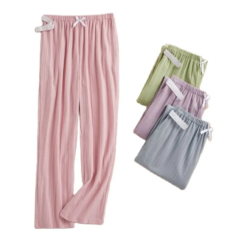 Adjustable Elastic Waistband Home Pants Pregnant Women Modal Long Home Trousers Sleep Bottoms Casual Solid Color Pyjamas M-4XL