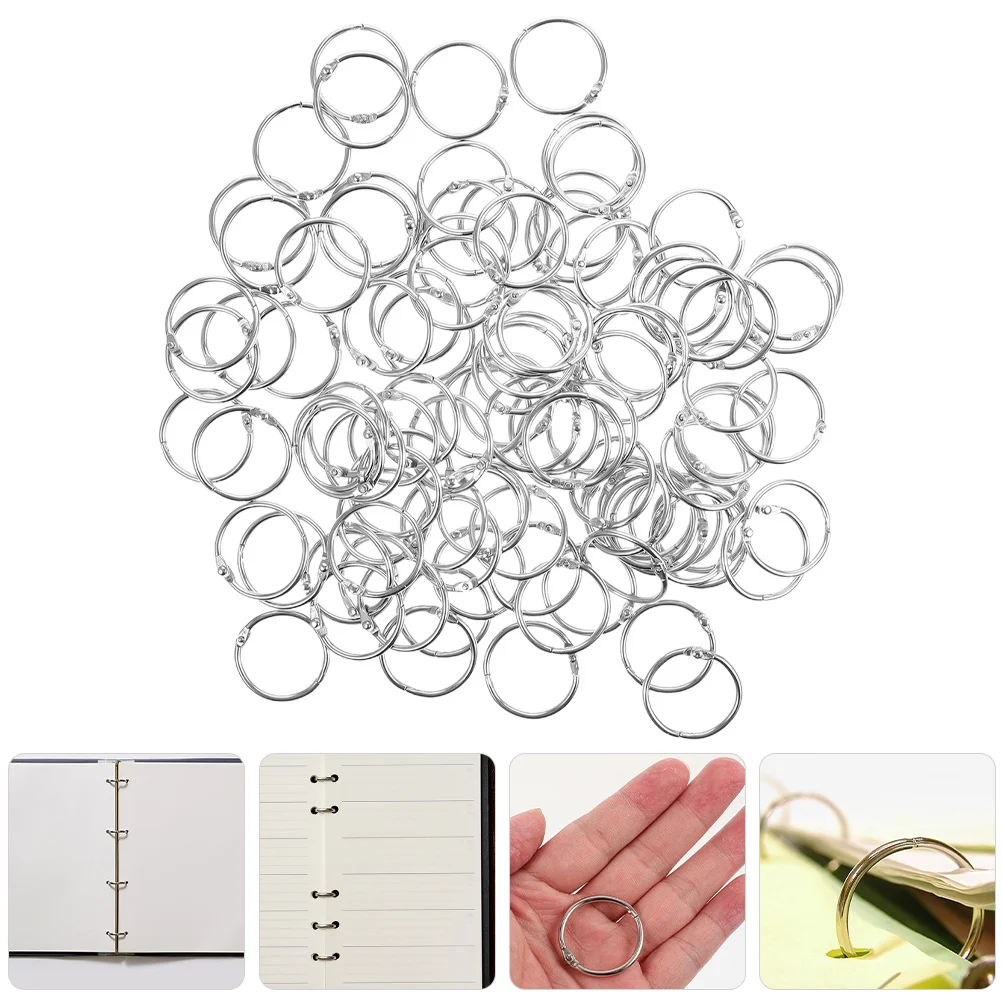 Anneaux de reliure en métal, 70 pièces, anneaux de carte d'index pour l'artisanat, anneau de reliure à feuilles mobiles, attaches réutilisables pour projet d'art au bureau et à l'école