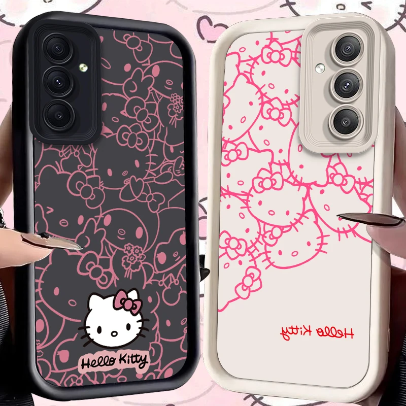 Sanrio hello kitty caso para samsung galaxy s24 s23 s22 s21 ultra plus s20 fe a55 a54 a53 a52 a52s a51 a50 a50s a35 a34 capa