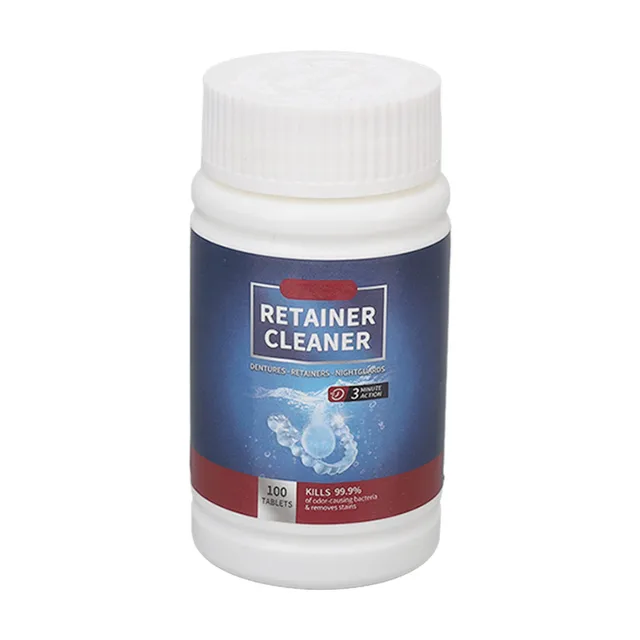 100PCS Denture Cleaning Tablets Removes Odor Oral Cleaning Retainer Cleaner for Aligner Mouth Night Guard 100PCS Denture Cleaning Tablets Removes Odor Oral Cleaning Retainer Cleaner for Aligner Mouth Night Guard