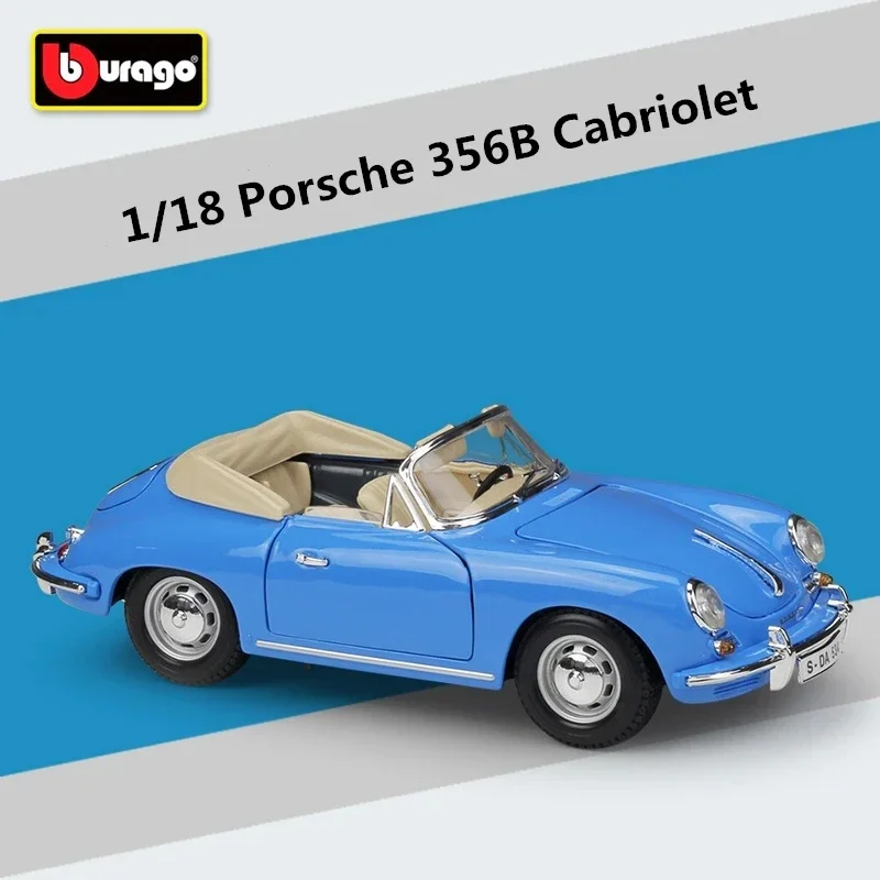 

Bburago 1:18 Porsche 356B Cabriolet Alloy Sports Car Model Diecasts Metal Toy Car Model Simulation Collection Childrens Gifts