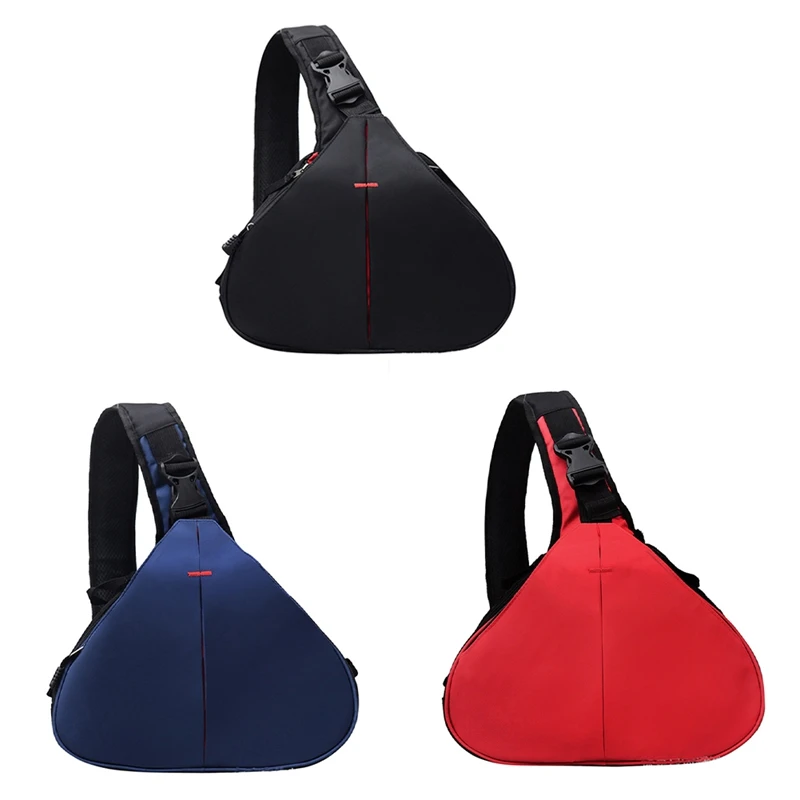 Bolsa de ombro para câmera DSLR, bolsa pequena de viagem à prova d'água para fotografia, bolsa triangular para câmera digital