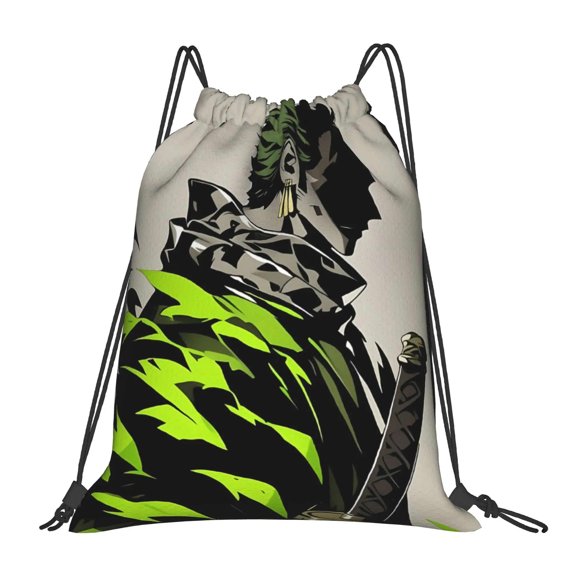 gym Pouch One Piece Anime Zoro  Drawstring Bags Men Women Storage Backpack Teenager Travel Bag Multi-function Pocket