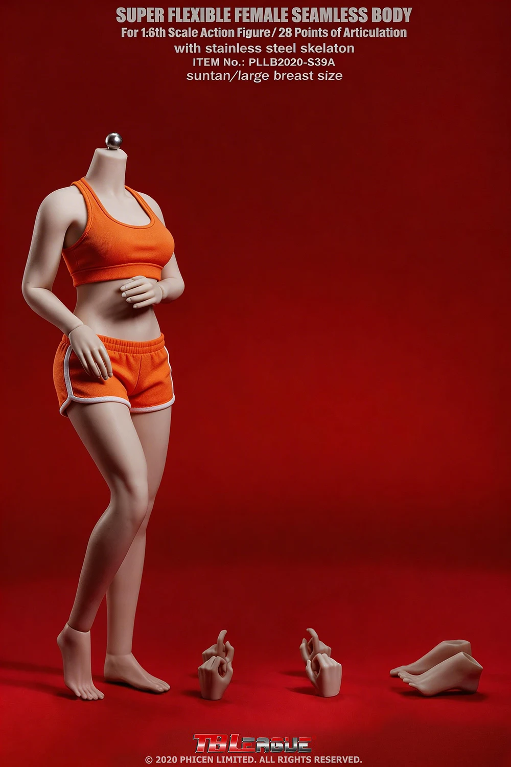 TBLeague Phicen 1/6 女性シームレスペールサンタンボディ TBL PH