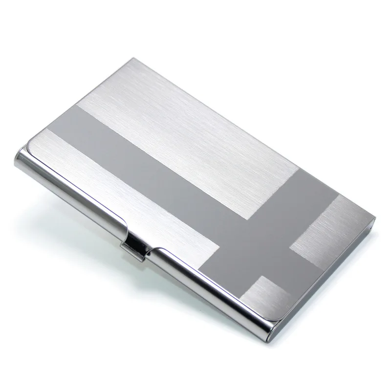 Hochwertiger Visitenkartenhalter aus Edelstahl – ultradünnes silbernes Metall-Taschenkartenetui für Damen und Herren, schlichtes Design-Geldbörse – Detail 8