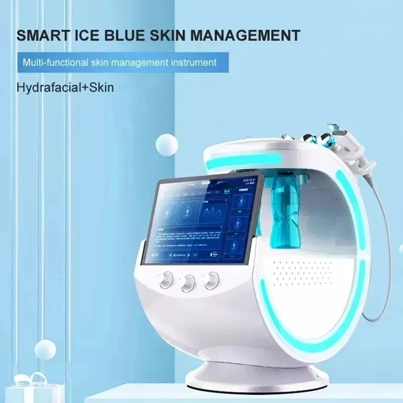 

Smart Ice Blue 7in1 Water Oxygen Facial Cleaning Hydra Peeling Machine Face Lifting Skin Rejuvenation Device.