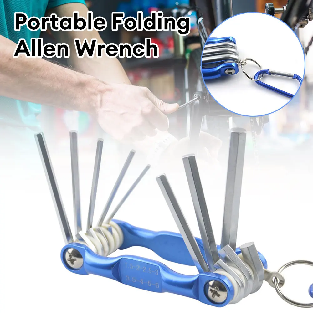 Folding Portable Hexagonal Wrench Set Metal Metric Wrench Torx Allen Key Hex Screwdriver Wrenches Hand Tool Key Hexagon Spanner