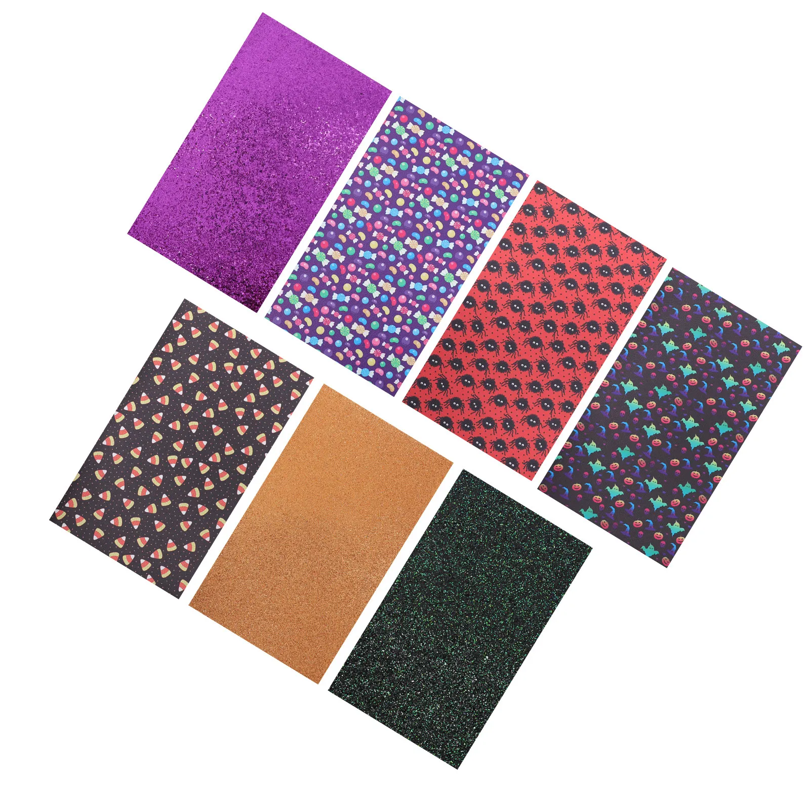 

Набор из 7 штук: Искусственный тканевый материал из полиуретана для рукоделия, изготовления украшений и швейных проектов (Хэллоуин)