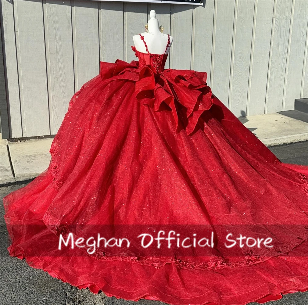 

Red Sweetheart Quinceanera Dresses Ball Gown Bead Applique 2024 Birthday Luxury Dress Tiered Graduation Gown Sweet 15 Customized