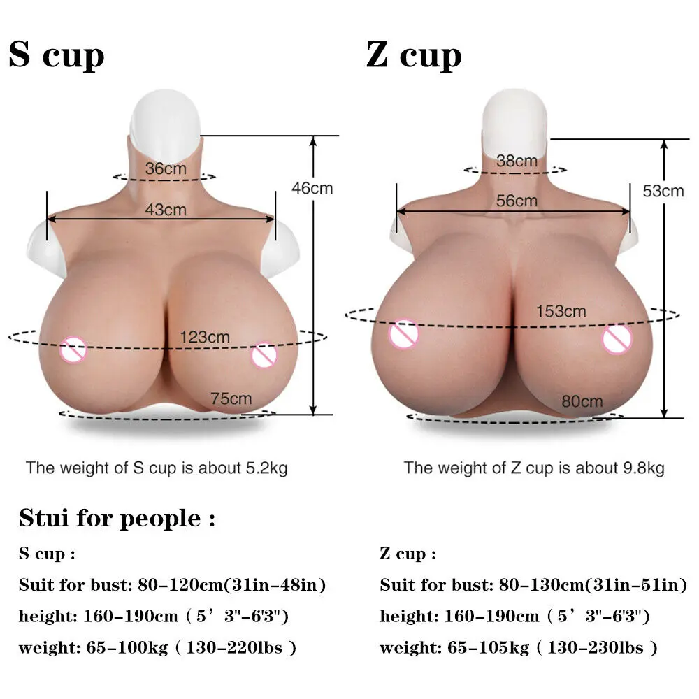 U-Charmmore Huge Boobs S Z Cup Silicone Breast Forms Breastplate For Drag Queen Shemale Crossdresser Transgender Transvestites