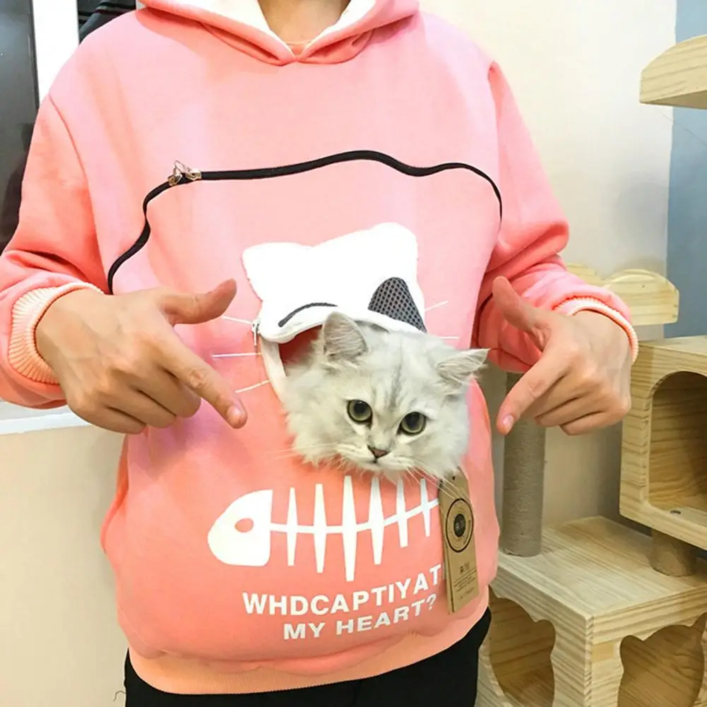 Hoodie Sweatshirt Cat Lovers Hoodie Kangaroo Dog Pet Paw Pullovers Cuddle Pouch Sweatshirt Pocket Animal Ear Hooded Dropshipping