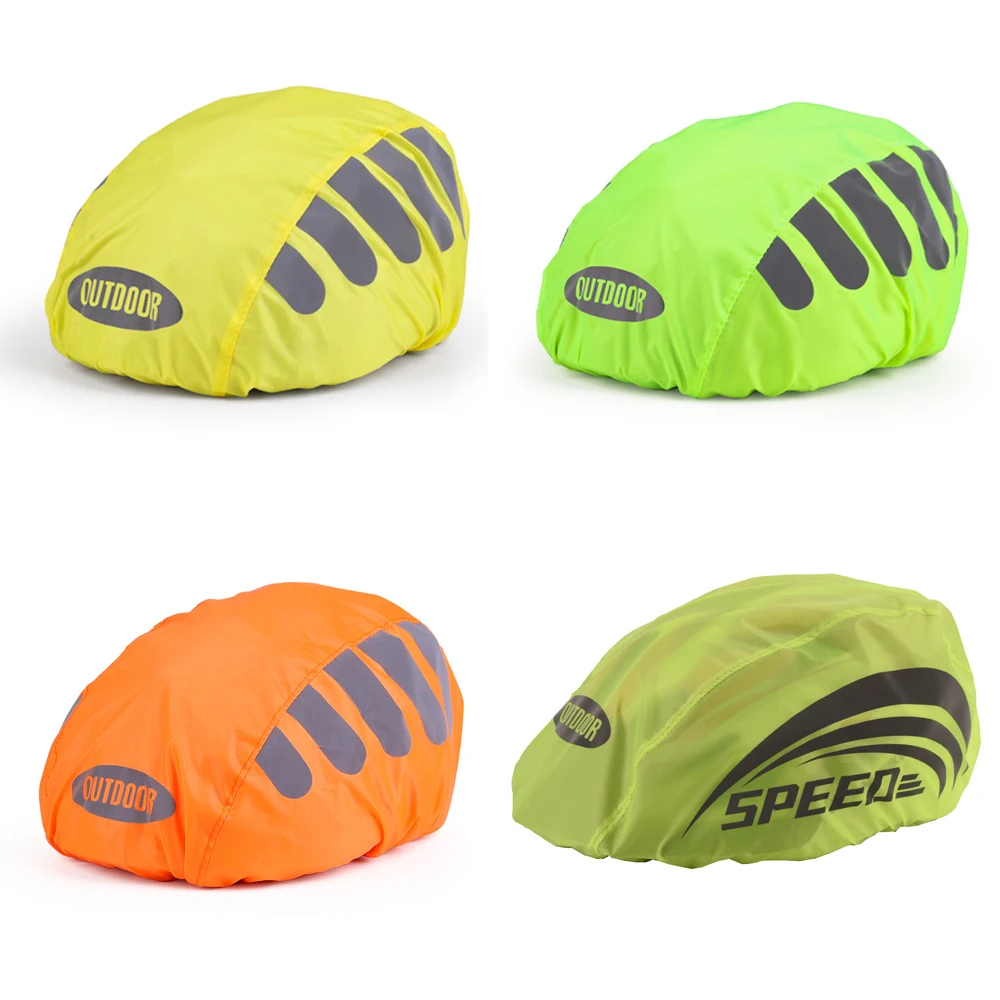 Capacete de bicicleta capa de chuva à prova dwaterproof água capa de chuva com listras reflexivas capacete de mountain bike para capacete de bicicleta