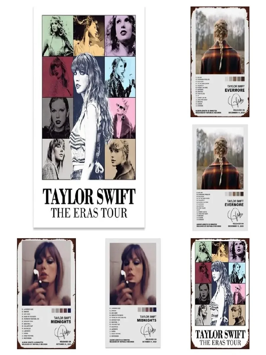 Vintage Taylor Swift Album Cover Metal Tin Sign  Retro Wall Decor for Bedroom  Living Room  Unique Poster Print for Home Decor