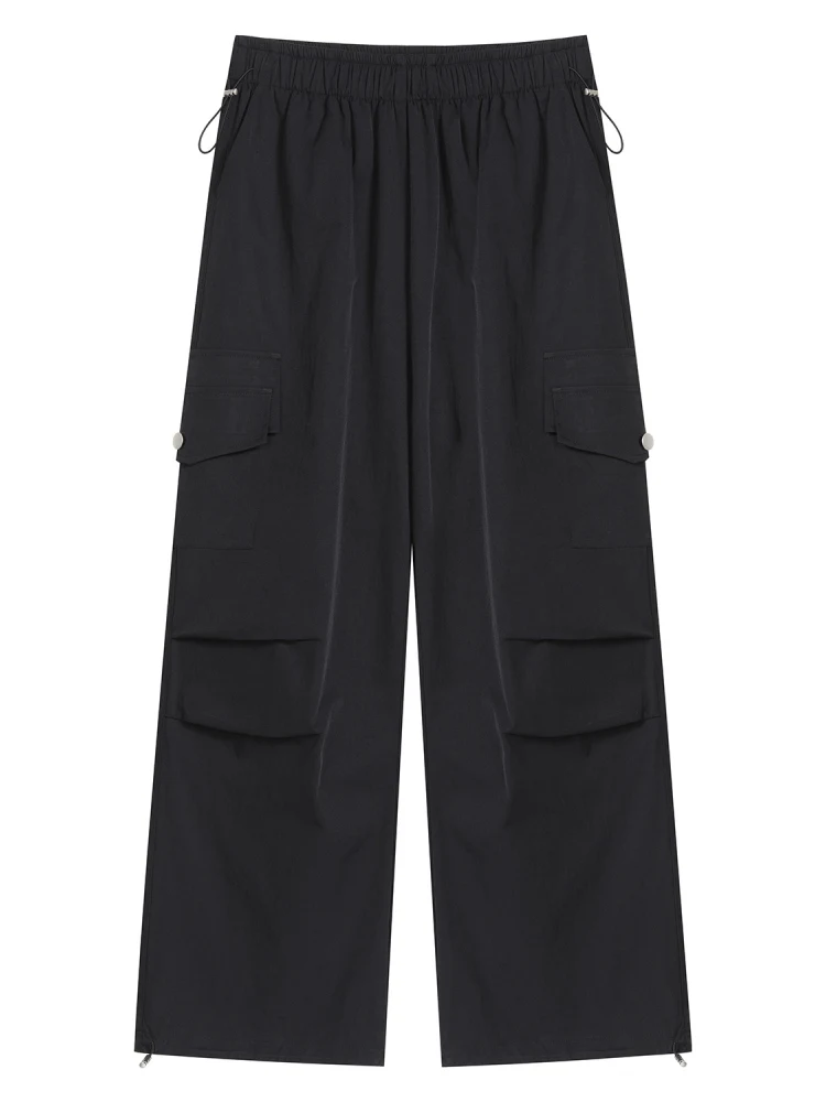 Pantalon de travail blanc Qui sec femmes été mince nouveau petit printemps automne revers jambe large sarouel pantalons de sport trajet Sle haute Wa...