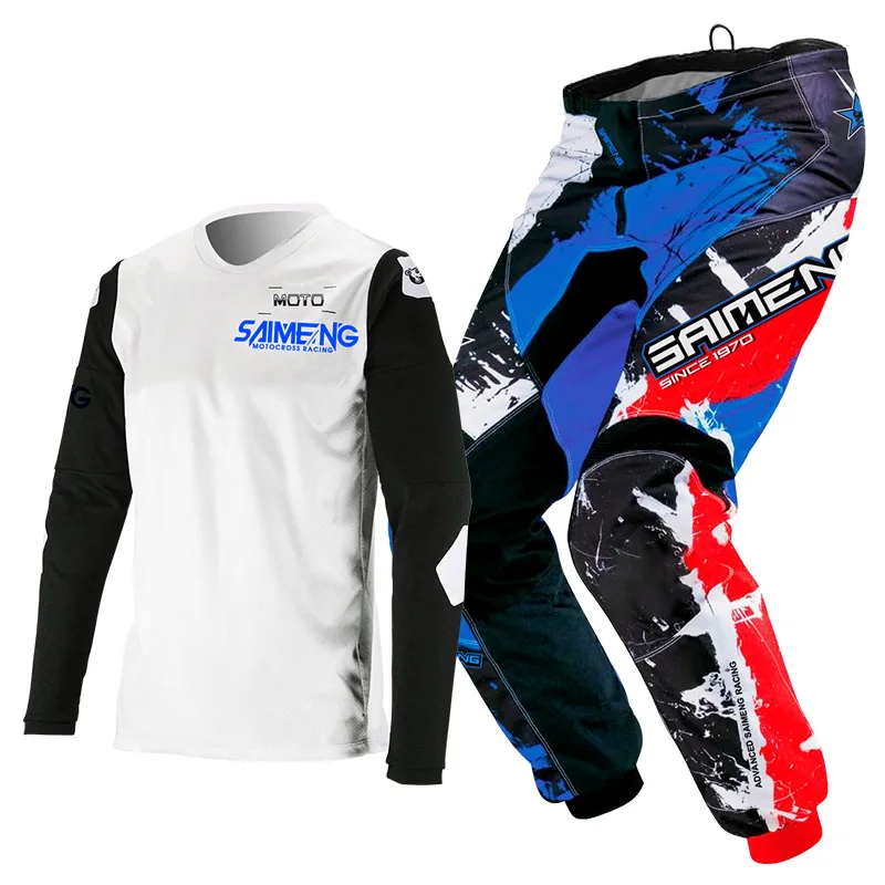 Motocross Jersey Pant Kits Enduro Mens Women's Motorcycle Off-road cross MX racing suit MTB green blue red yellow orange black