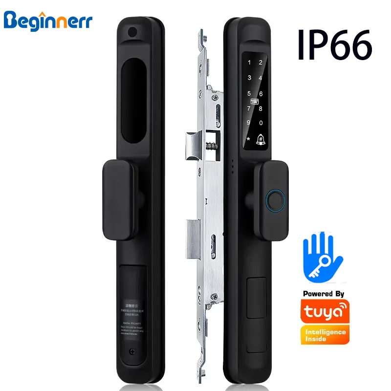 

IP66 Waterproof outdoor Smart UPVC door lock Short handle 3092 3592 2885 doublehook ttlock tuya wifi fingerprint Grill Slid door