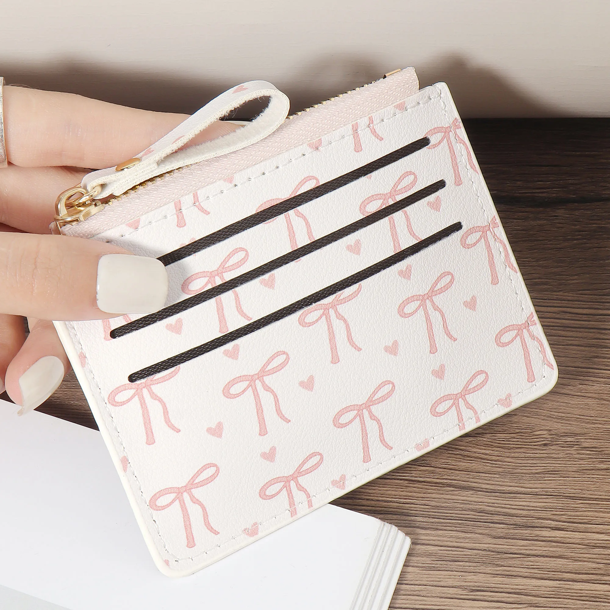 مشبك بطاقات رفيع للغاية، خفيف الوزن، نقدي محمول، بطاقة هوية، بطاقة ائتمان، محفظة جيب للعملات المعدنية، محفظة عملات معدنية بسحاب عصرية، عالية #6