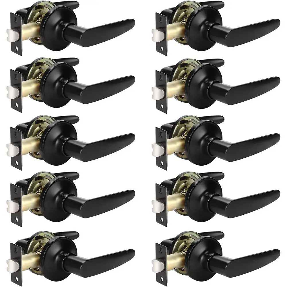 

Modern Door Handles Matte Black Interior Door Levers, Closet Door Knob with Straight Levers (NO Lock)