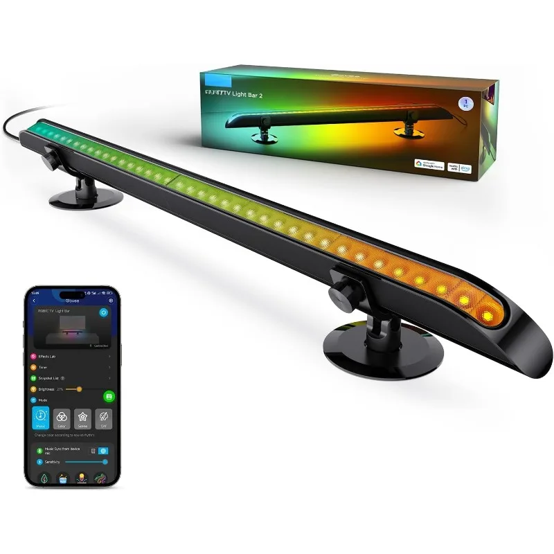 Smart TV Light Bar, Upgraded 31 Inch LED Light Bar with Scene and Music Modes, RGBIC WiFi TV Light Bar with Multiple Placement