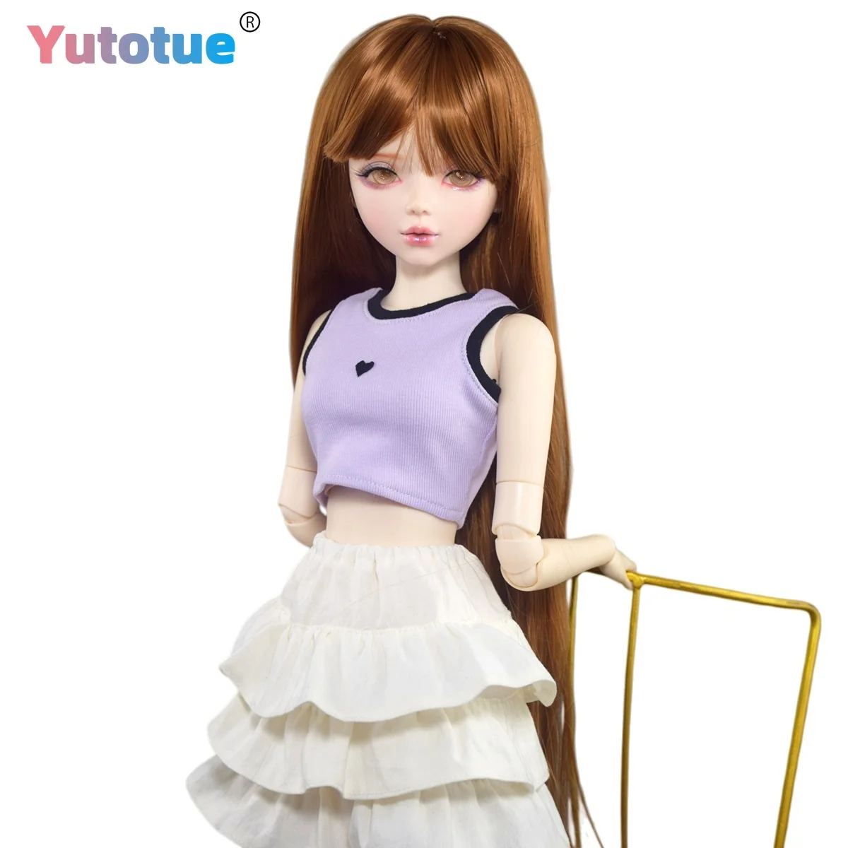 YUTOTUE 56 سنتيمتر ارتفاع دمية أنثى جميلة كبيرة BJD دمية لعبة ماكياج مرسومة باليد نابض بالحياة