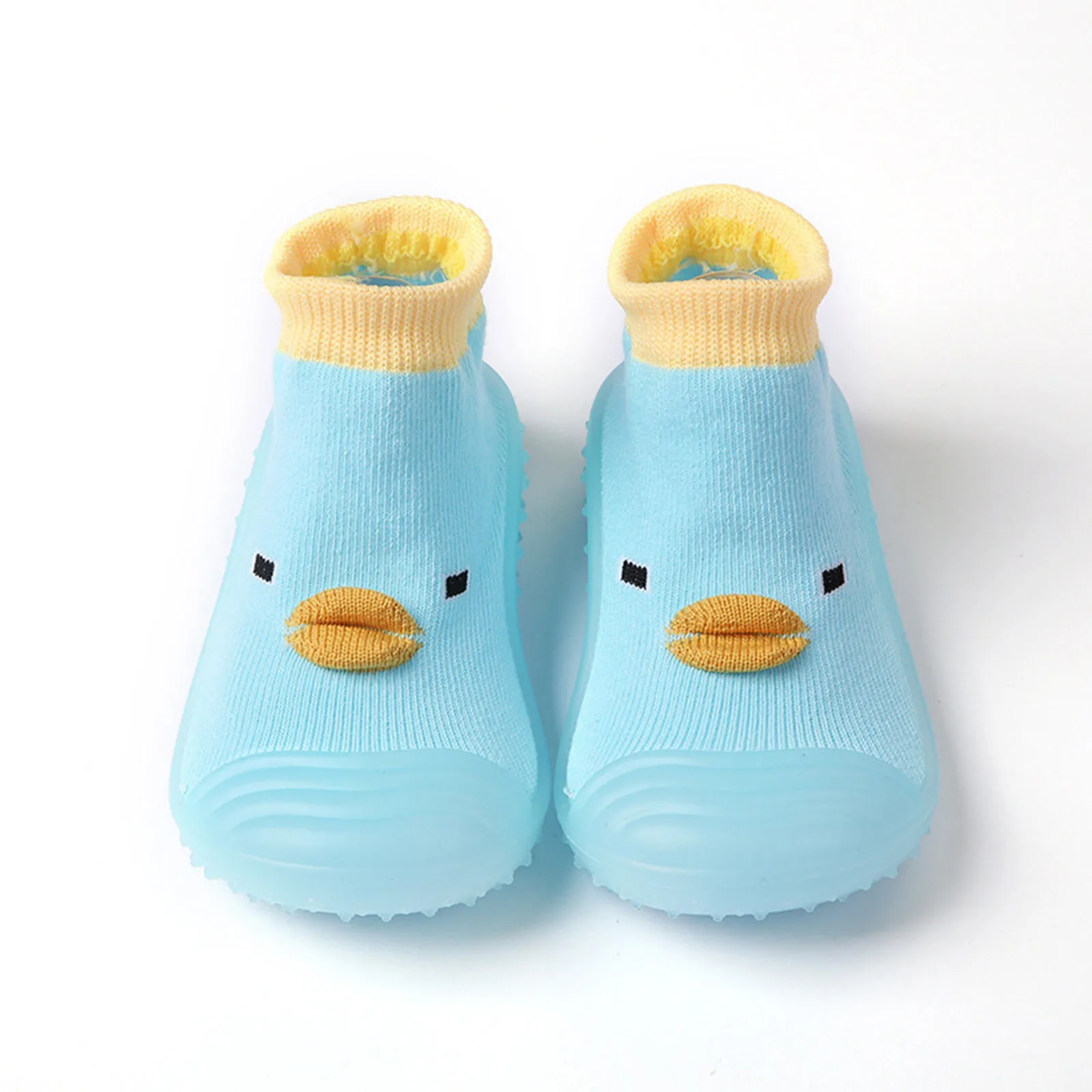 Kinderen Peuter Schoenen Herfst En Winter Jongens En Meisjes Baby Vloer Sokken Anti Slip Comfortabele Effen Kleur Cartoon Eend Patroon