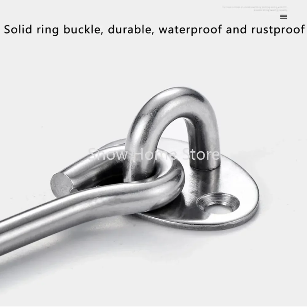 1PC Black Stainless Steel Window Lock With Safety Switch Cabin Hook Door Eye Latch Silent Catch Holder with Screws