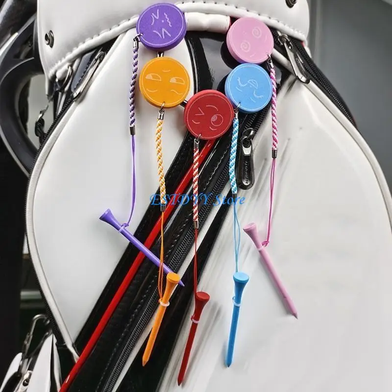 G6DE Multi-Color Pattern Anti-Loss Rope Golfs Tees Unbreakable Golfs Tees