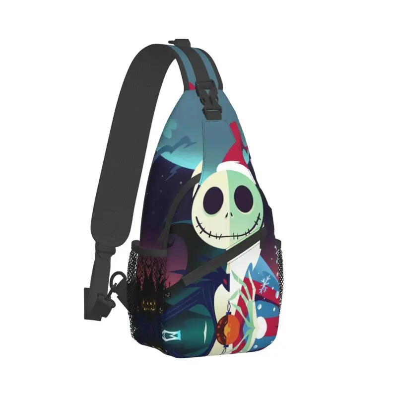 Horror Movie Halloween Skull Jack Sally Sling Chest Bag The Nightmare Before Christmas Shoulder Crossbody Backpack