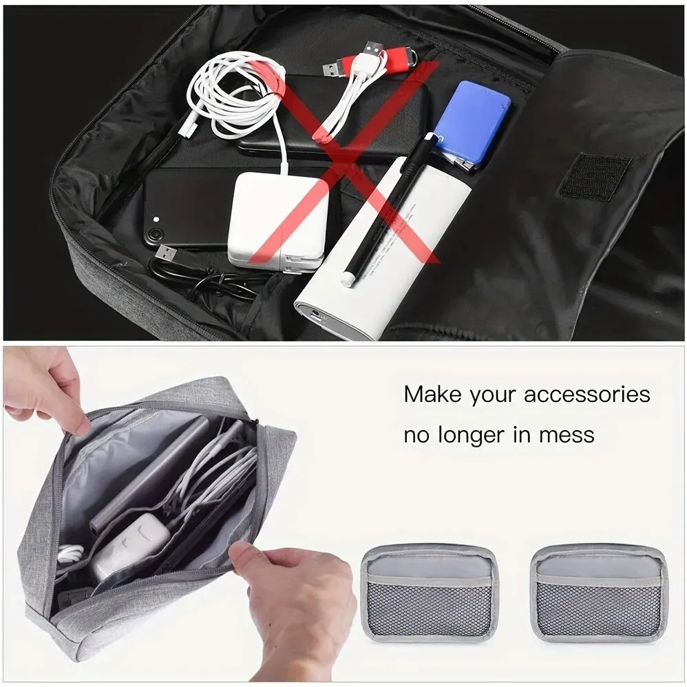 Borsa portaoggetti borsa da viaggio per Organizer per cavi borsa da viaggio per banca di alimentazione con scheda SD elettronica piccola