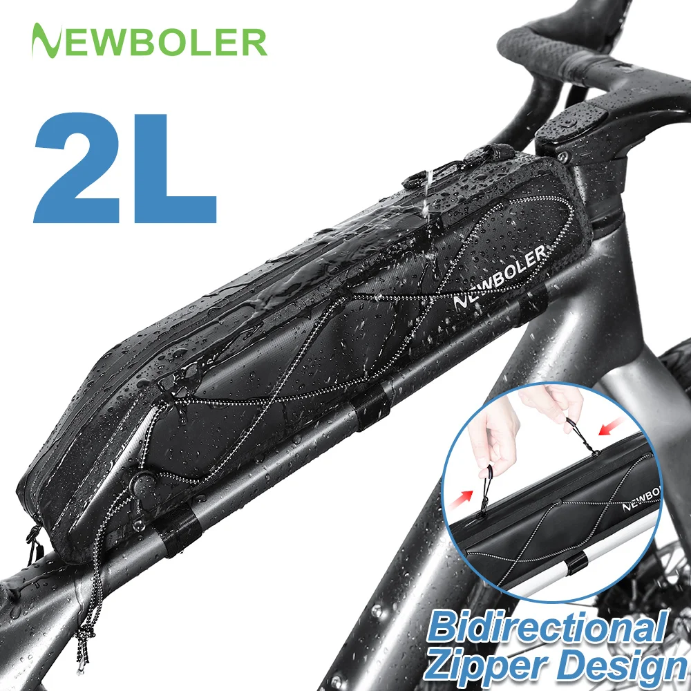 

Велосипедная сумка NEWBOLER 2 л, портативная, для передней рамы, для горных и шоссейных велосипедов, большая вместимость, сверхлегкая