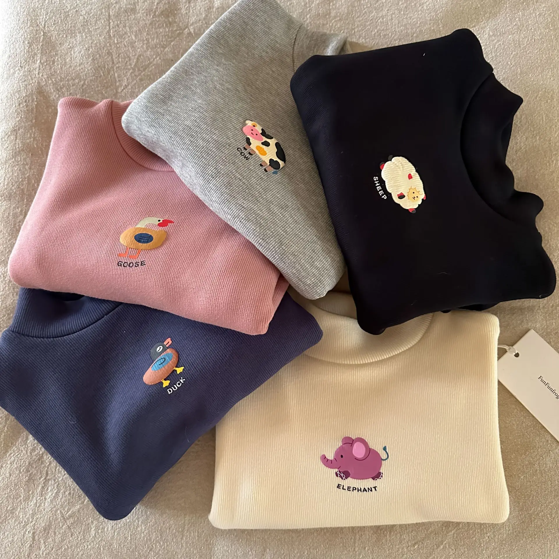 2-7Y  Kids Clothes Cute Cartoon Print Thin Fleece Boys Blouse Turtleneck Girls Base Blouse Fashion Boys Long Sleeve Blouse