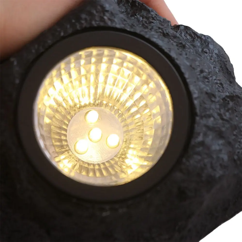 

Белый свет, прожектор, солнечный каменный светильник, водонепроницаемый энергосберегающий солнечный рок-лампа, светодиодный светильник для газона из смолы, сад