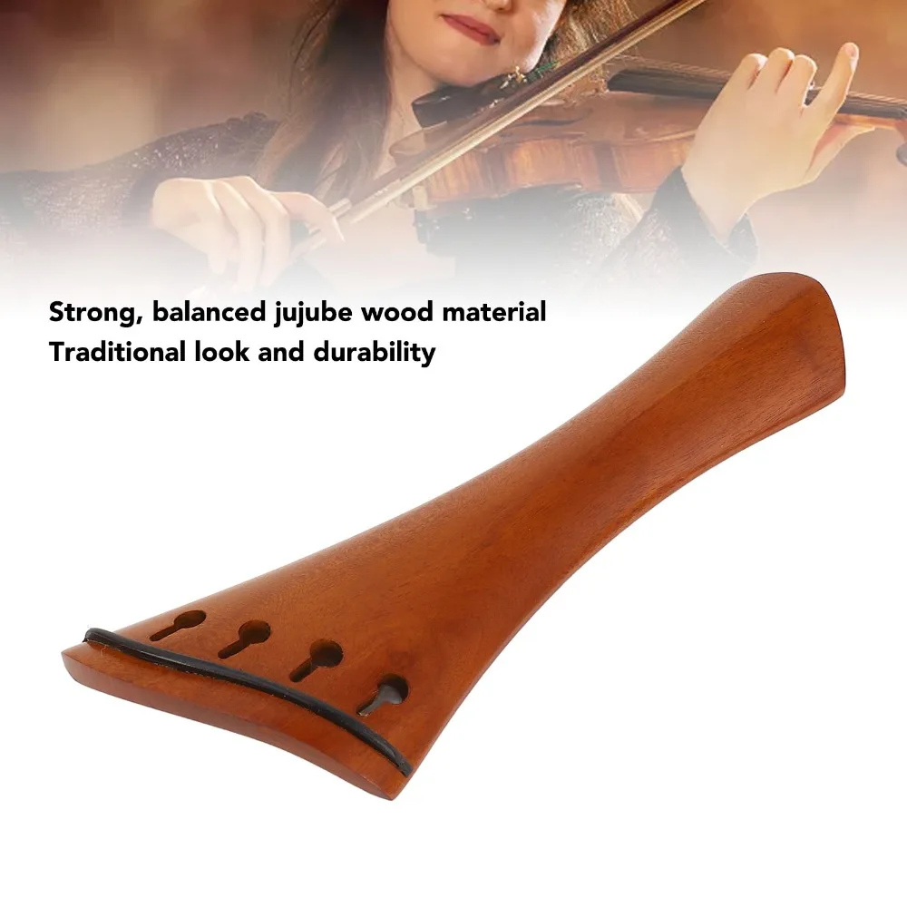 Durable 4/4 Size Violin Tailpiece Jujube Wood Wood Color Fiddle Tailpiece String Tail Piece For Violin