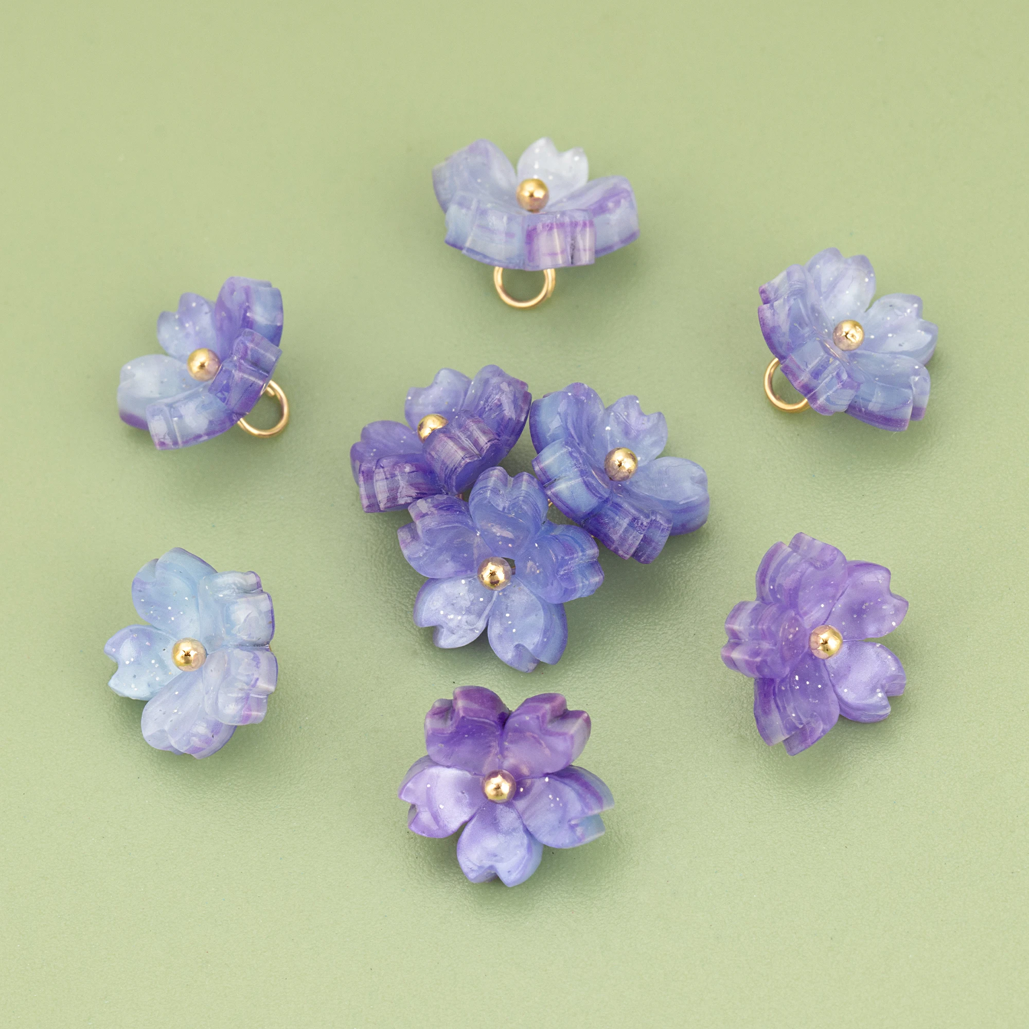 YEGUI,20pcs/lot,MG48,jewelry accessories,acrylic flower,18k gold plated,hand made,charms,jewelry making,diy pendants view 6