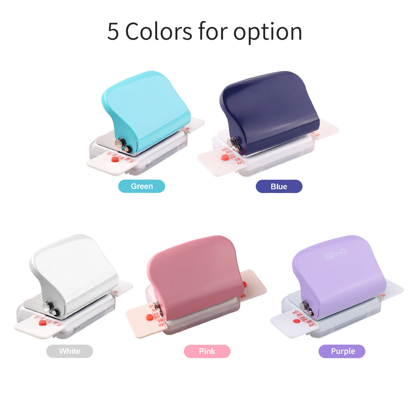 KW-trio 6-Hole Paper Punch Handheld Metal Hole Puncher 5 Sheet Capacity 6mm for A4 A5 B5 Notebook Scrapbook Diary Planner