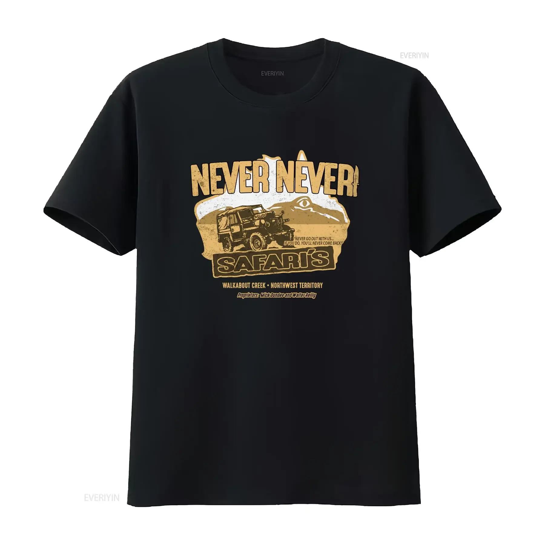 80s Film Crocodile Dundee Inspired Never Safari Adventure T shirt Walkabout Creek Northwest Territory Design vintage Washed