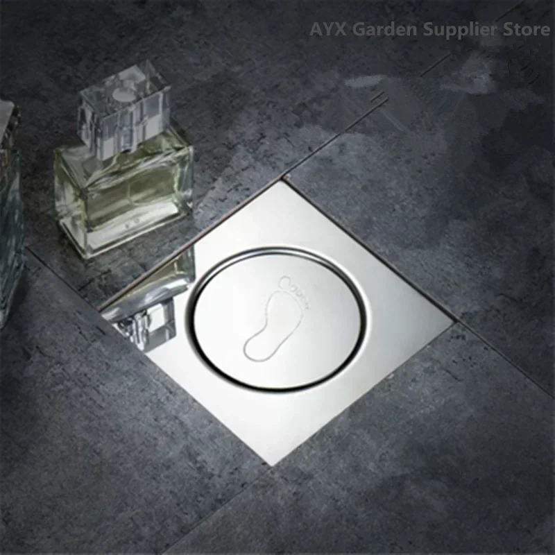 Round Pop Up Foot Floor Drain For Bathroom - Floor Cover Shower Room Push Down Drain Plug 10X10CM  12X12CM Or 15X15CM