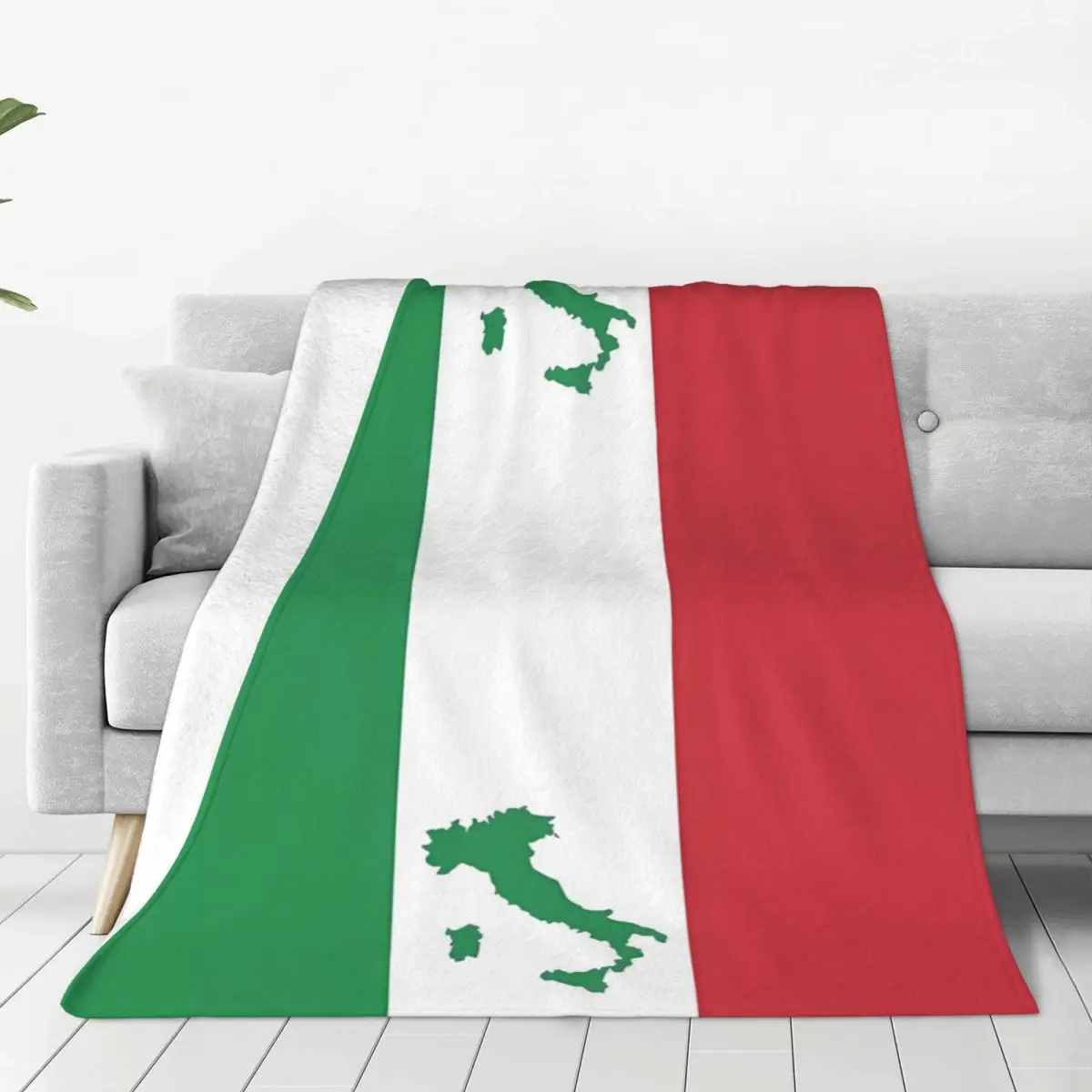 Super Soft Blanket Travel Office Italian Flag Bedding Throws Green and Red Flannel Bedspread Bedroom Novelty Sofa Bed Cover