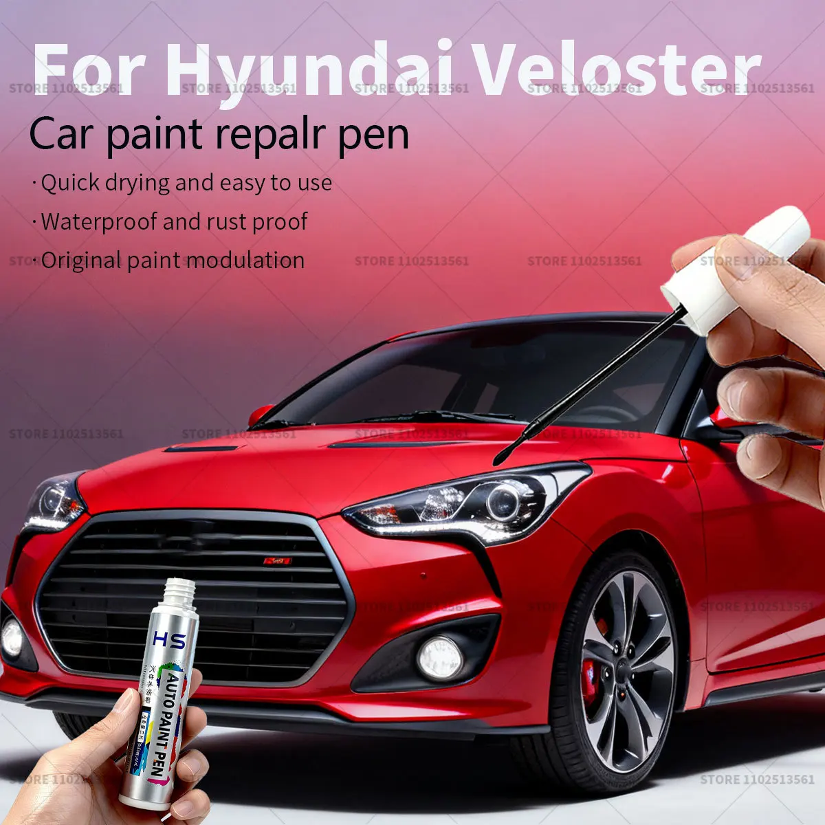 

Car Paint Repair Pen Touch Up Scratch Remover DIY Auto Accessories White PSW PWT Gray M6T T5R USS Black BM For Hyundai Veloster
