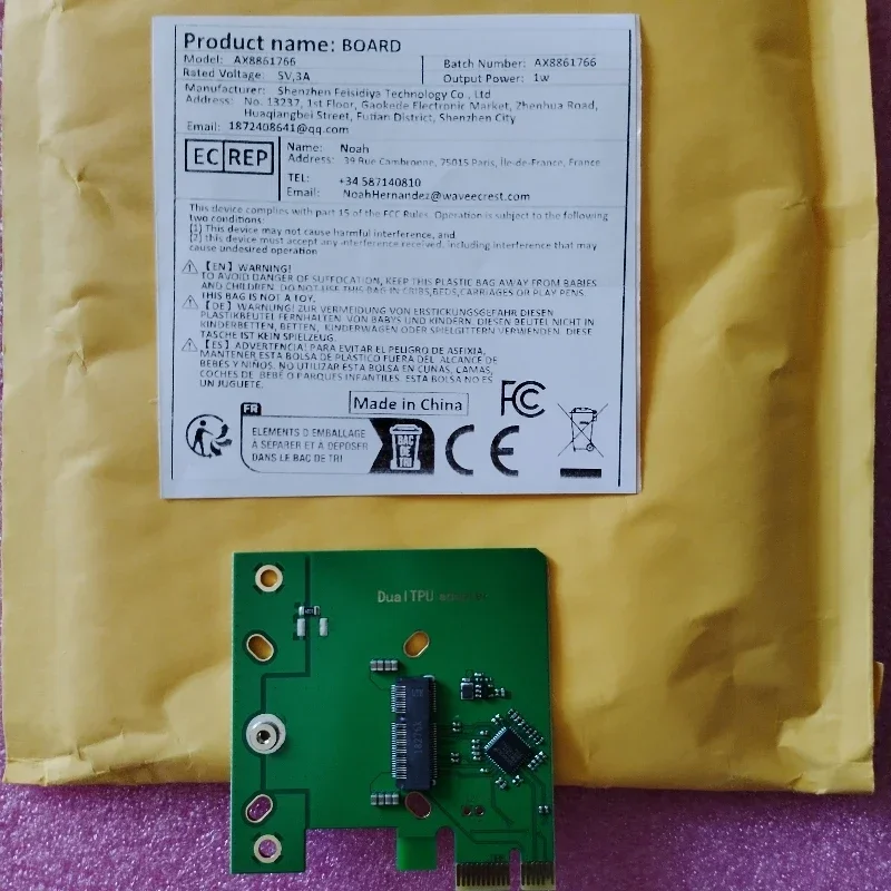 Adaptateur en TPU pour touristes Edge, plaque d'adaptation M.2 pour sites à profil bas PCIe x1