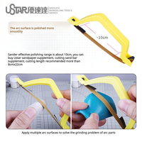 Ustar UA-91606 Hand Curved Surface Sander with 6 Sandpapers for Gundam Scale Model Making Tools Set DIY Hobby Craft Tool